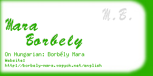 mara borbely business card