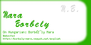 mara borbely business card